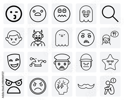 A Quirky Assortment Of Human Feelings – Annoyance, Hunger, And Confusion For User Interface And Sticker Designs