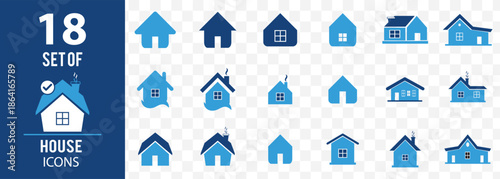 House or Real estate icon set. Smart home icon set. Collection of smart house with automation control system vector illustration Editable color. EPS 10.