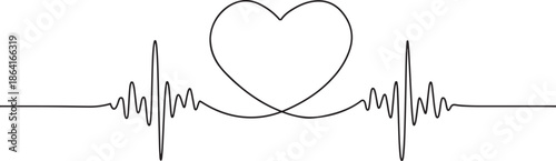 Heart beat pulse line cardiology vector rhythm shape