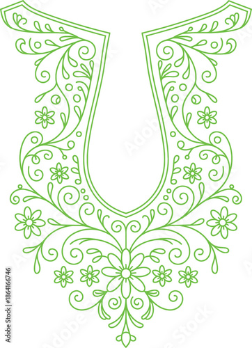 Vintage floral ornamental frame with elegant flowers and decorative scrolls in a classic design