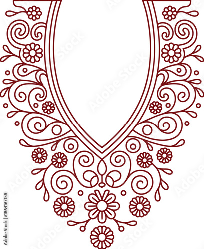 Vintage floral ornamental frame with elegant flowers and decorative scrolls in a classic design