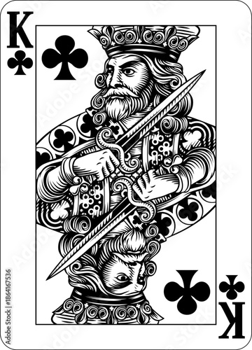 King of Clubs Design from Deck of Playing Cards