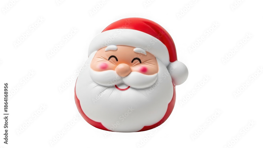 Obraz premium Jolly Santa Claus smiling cheerfully in festive red hat