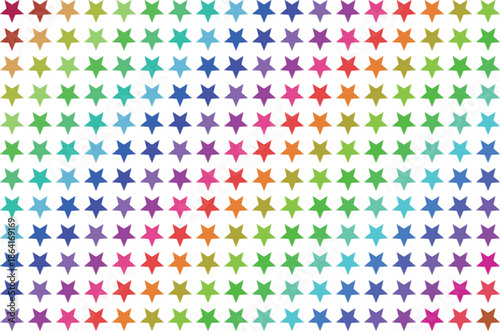 Vibrant multicolored star pattern illustration with rainbow colors on white background for design and decoration with colorful and graphic and texture
