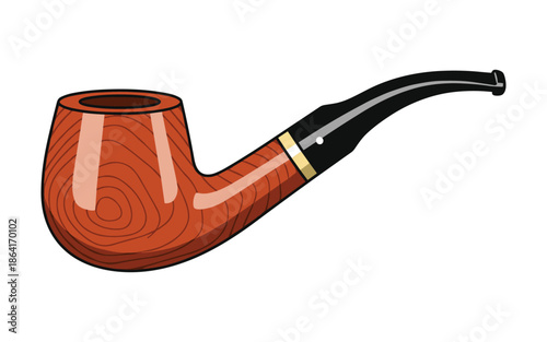 Vector Illustration of a Tobacco Pipe