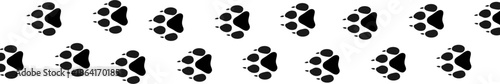 Detailed Tiger Paw Print Silhouette, Wild Cat Animal Footprint Vector Element for Wildlife Research and Nature Design