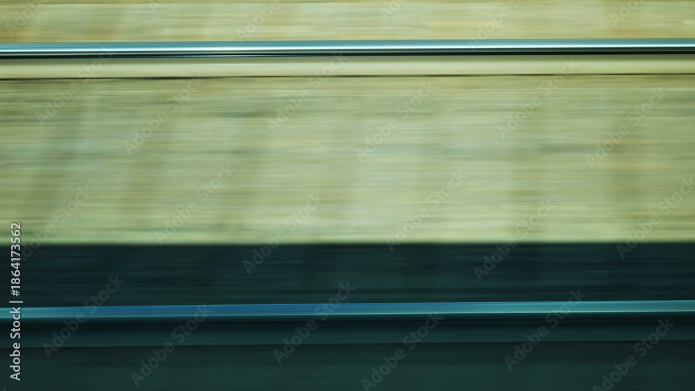 Obraz premium Railroad rails in motion. View from the top.