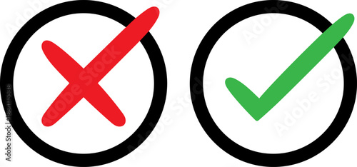 Check mark and cross symbols