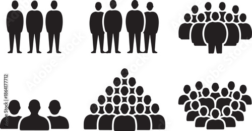 People crowd team symbol icons