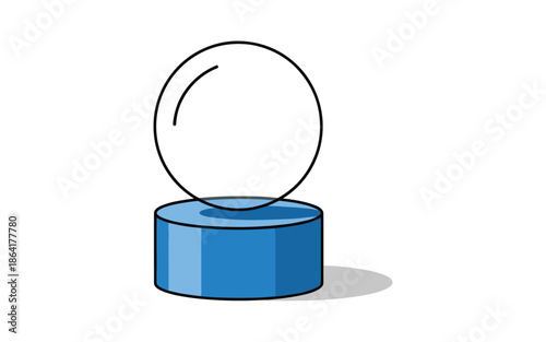 Crystal Ball Vector Illustration on White Background