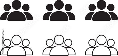 People icon set in trendy flat style. Persons symbol infographics website design, logo, app, UI isolated