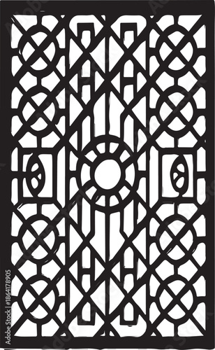 Decorative Floral Geometric Tile Pattern Vector

Ornamental Ironwork Style Square Pattern Design

Vintage Floral Lattice Pattern Illustration