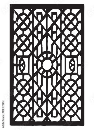 Decorative Floral Geometric Tile Pattern Vector

Ornamental Ironwork Style Square Pattern Design

Vintage Floral Lattice Pattern Illustration