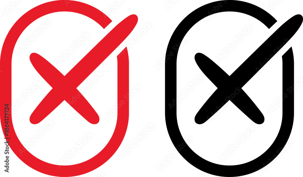 Fototapeta premium Two crossed out symbols