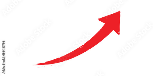 red arrow up line hand drawn vector design eps
