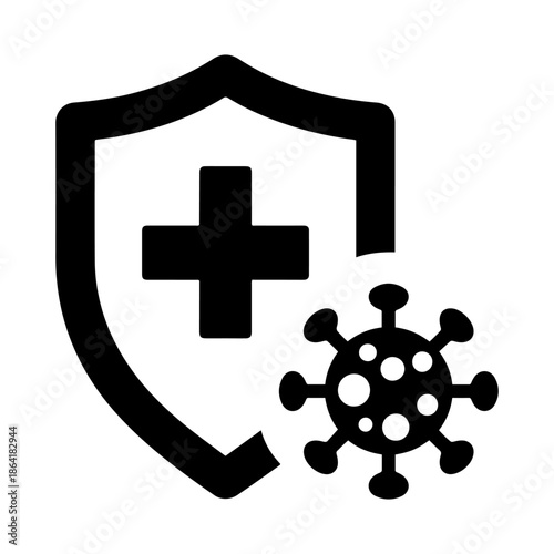antibacterial antiviral protection icon