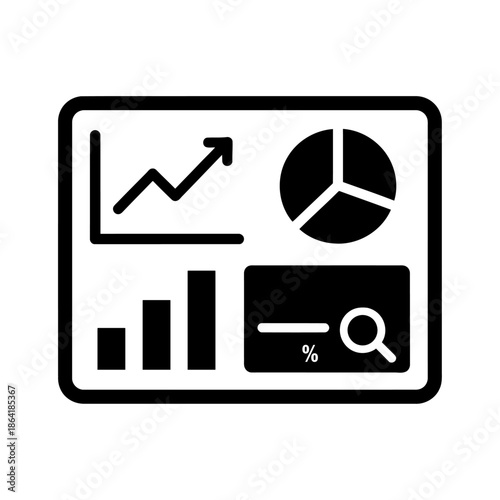 Business analytics and data visualization isolated on white background