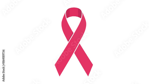 Vibrant pink ribbon symbolizing global breast cancer awareness, support, and hope for women's health; a powerful emblem for medical campaigns and disease prevention efforts