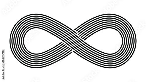Endless Symbol: A minimalist depiction of the infinity symbol, a classic emblem representing boundlessness, eternity, and infinite possibilities.