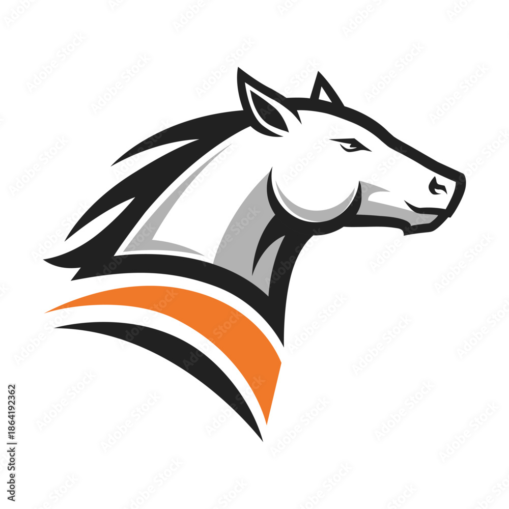 Fototapeta premium Horse Head Logo Vector Modern Animal Emblem Design