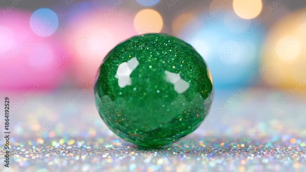 custom made wallpaper toronto digitalGreen gemstone with glittering facets and bokeh background