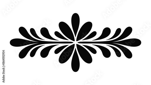Floral Flourish: An elegant floral design, a symmetrical arrangement of leaves and petals, evoking a sense of balance and sophistication. A timeless symbol of natural beauty and grace.
