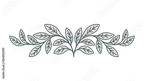 Leafy Embellishment: A botanical design of elegant leaves gracefully unfurls, offering a touch of natural beauty and refined aesthetics. 
