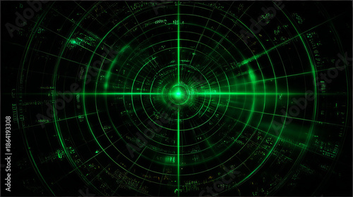Green radar screen. Vector illustration for your design.