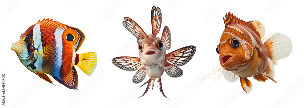 Fototapeta premium Beautiful fish isolated on a transparent background