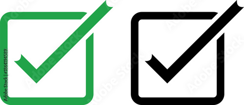 Green and black check marks