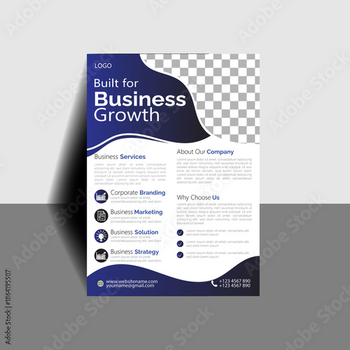 Принти на полотні Creative modern color variation business flyer design with abstract shape