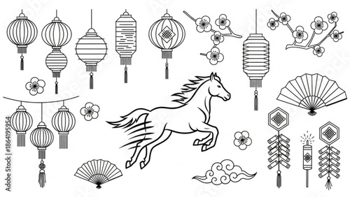 Hand drawn vector illustration set of spices