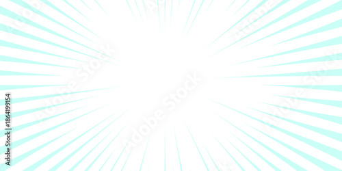 Blue background with Glowing Sunburst and Dynamic Light Rays. Anime focus isolated on white background. Comic book explosion lines wallpaper. 