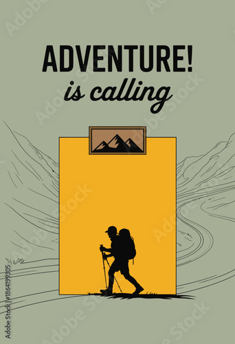 This vibrant image features a hiker silhouetted against a brightly colored background, beautifully capturing the essence of adventure and the great outdoors.