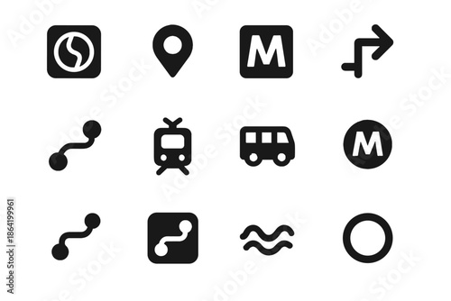 Spacing transport cells consistent icon vector tile minimal effects solid set location