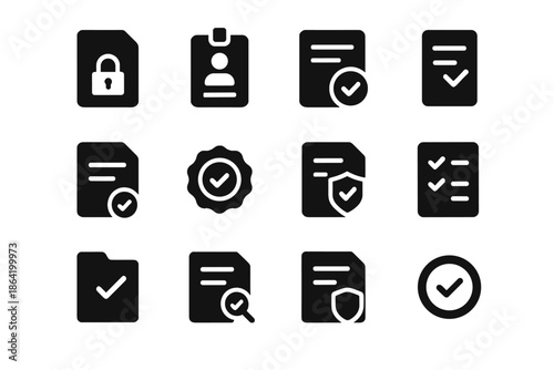 Document minimal lane cue icon cells strokes structure sheet uniform icons vector