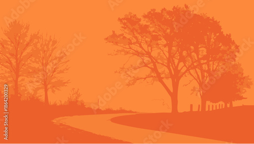 autumn landscape with trees