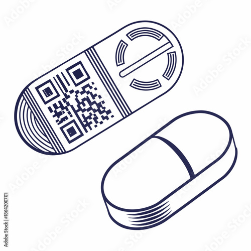 Medicine Capsule and Pill Tablet Shape Created with Barcode