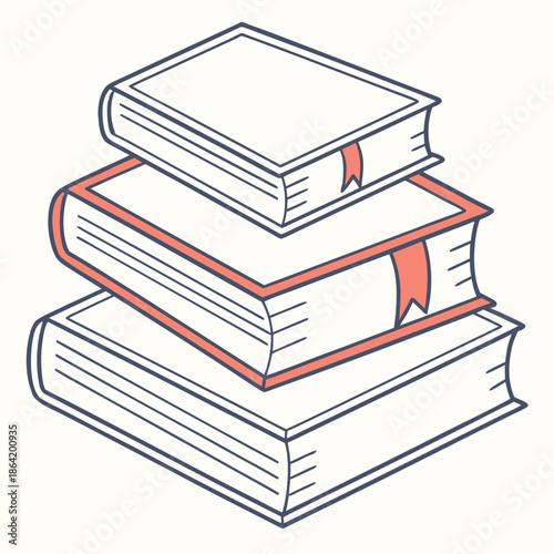 Geometric Stack of Books Vector Illustration for Education and Learning