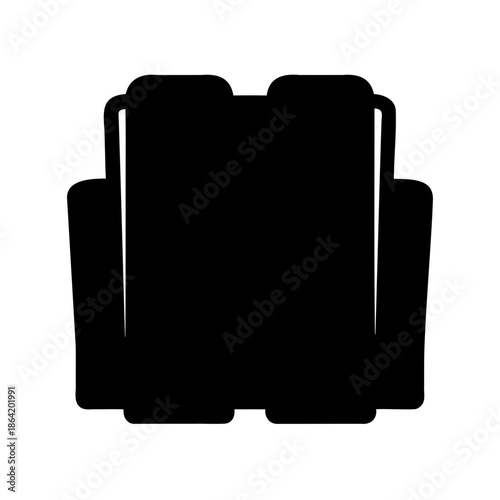 Minimalist black silhouette icon of two comfortable side-by-side seats or a small sofa Vector, illustration