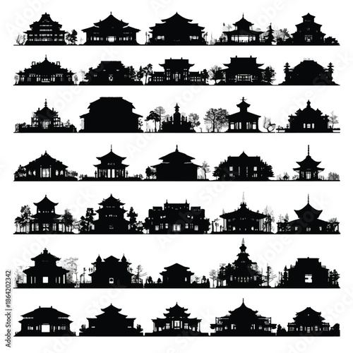 architectural silhouette set