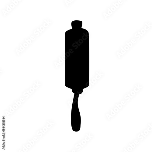 Lint roller silhouette with ergonomic handle for effective dust and hair removal Vector, illustration