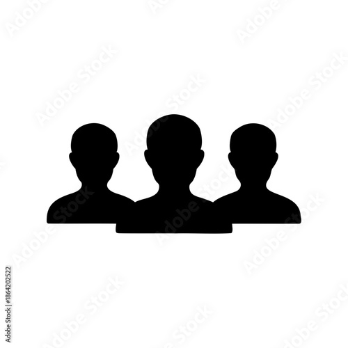 User group icon representing a team or network of people in a simple silhouette Vector, illustration