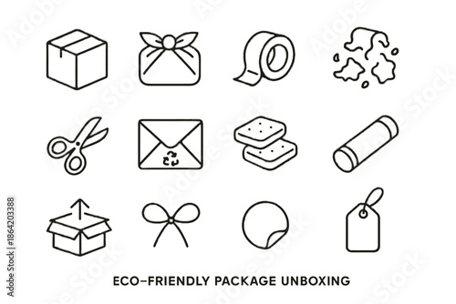 Natural filler tag eco vector icon string tube minimal wrap friendly pads