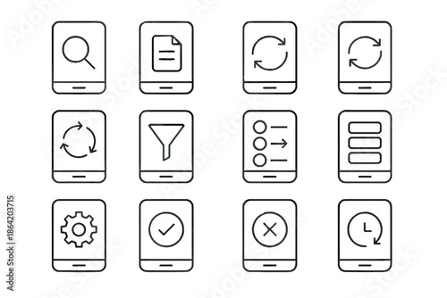 Selective sync icon app minimalist vector job task icons later complete priority