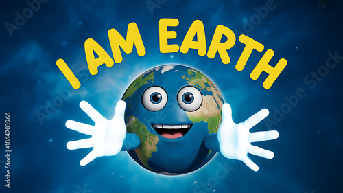 Diverse group of smiling children clean up litter in a vibrant green park on Earth Day