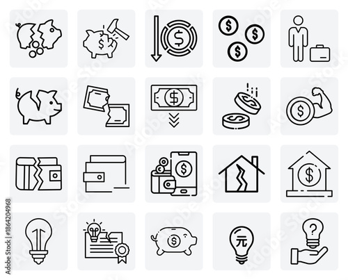 Symbols Of Financial Hardship And Failure – Broken Homes, Empty Wallets, And Devalued Currency For Economic Storytelling And Reports