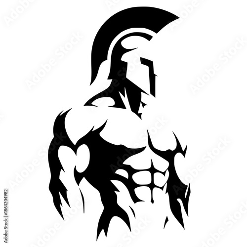 Spartan muscle silhouette vector design