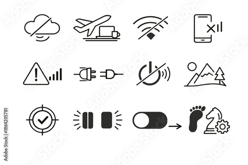Activation offline vector autonomy disabled productivity icon no icons disconnect free focus