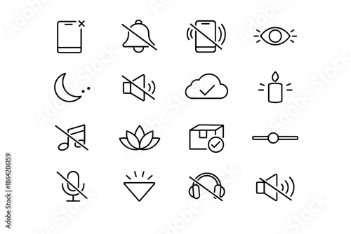 Free minimalist state clarity reduction silent vector icons notification sound delivery icon